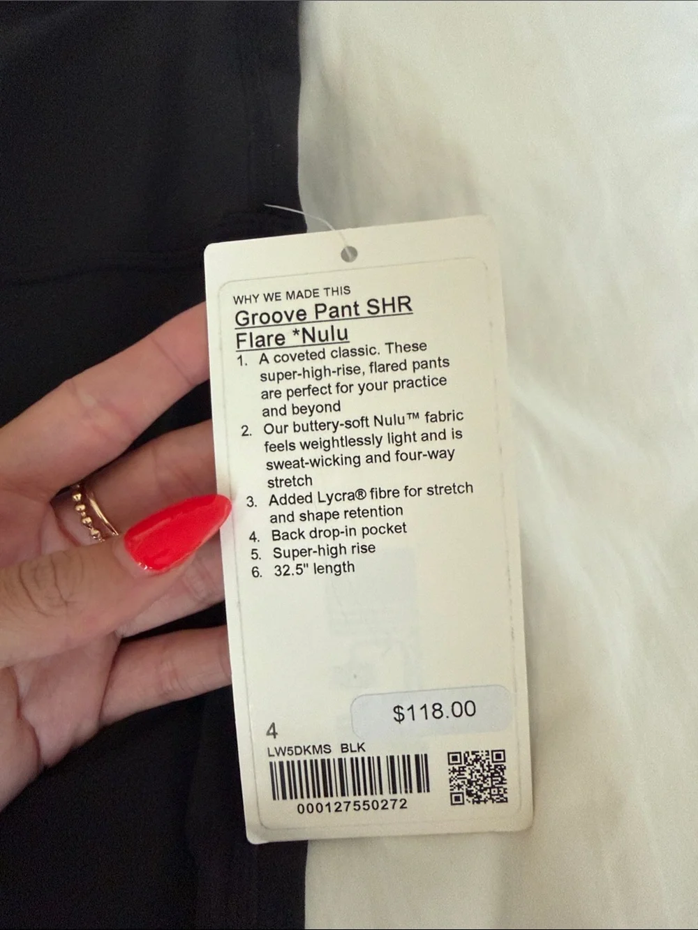 NWT Lululemon Black Groove Pant SHR Flare Nulu Size 4